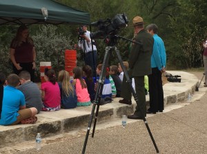 NPS Director Jonathan Jarvis and Secretary of Interior Sally Jewell overseeing a presentation to school children at the dedication. 
